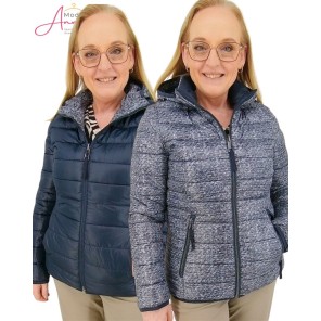 Barbara Lebek winterjas omkeerbaar 311800552 blauw